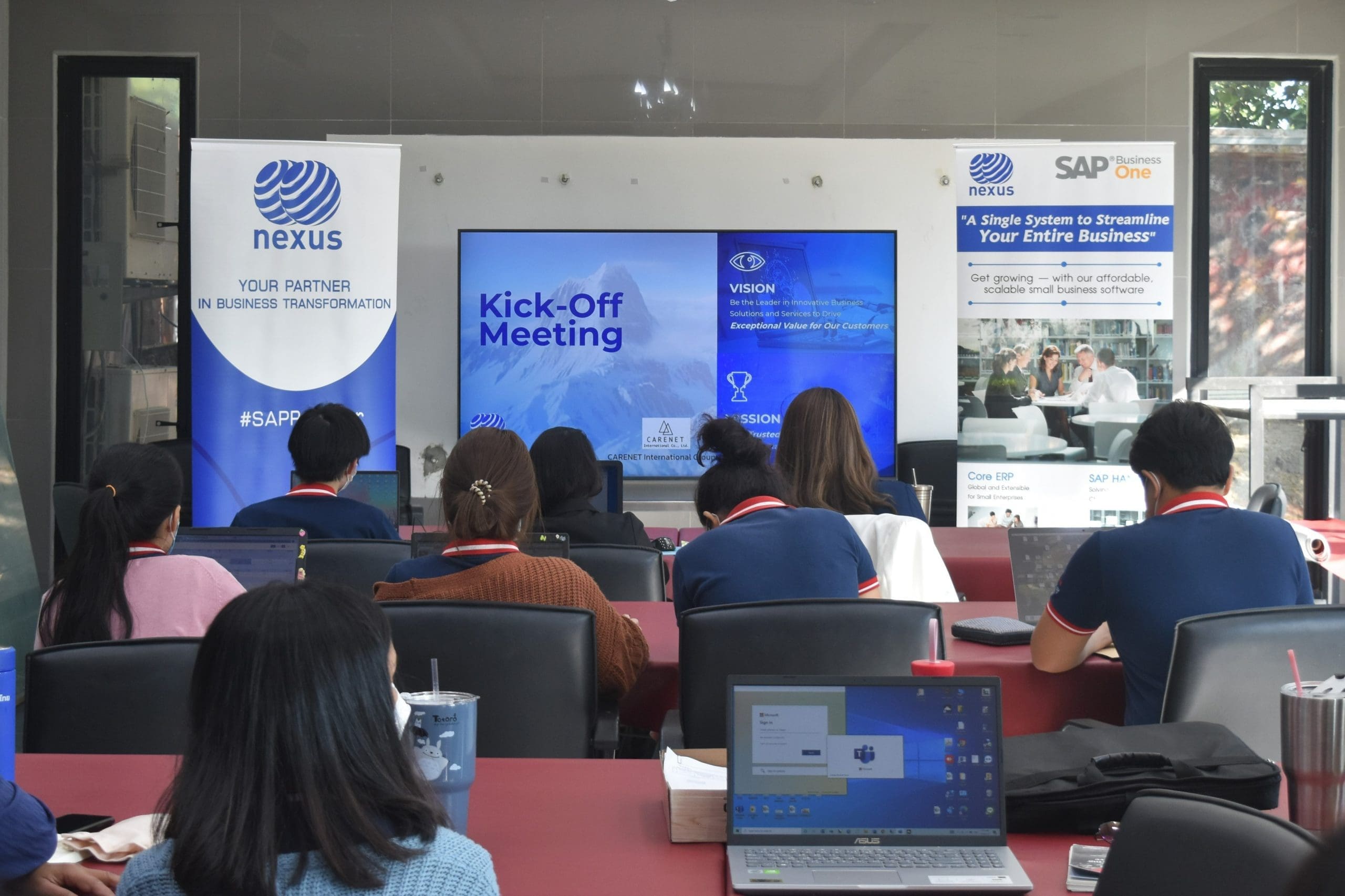 แคร์เน็ต อินเตอร์เนชั่นแนล วางใจ เน็กซัสฯ วางระบบ SAP Business One เสริมแกร่ง รับการแข่งขันยุคดิจิทัล | NEXUS แคร์เน็ต วางใจ เน็กซัสฯ เป็นที่ปรีกษา วางระบบ ERP SAP Business One เสริมแกร่ง รับการแข่งขันยุคดิจิทัล Kick off project