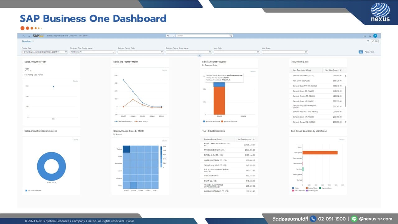 SAP Business One Dashboard Sell